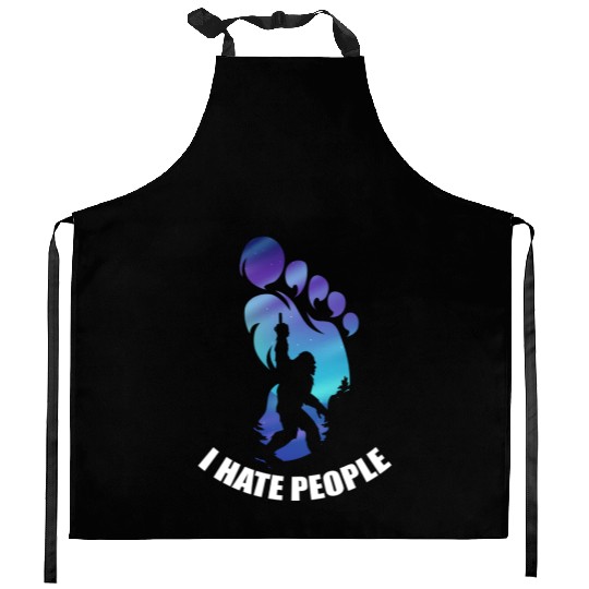 Bigfoot I Hate People Funny Big Foot Sasquatch Kitchen Aprons