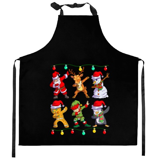 Christmas Dabbing Santa Elf De Friends Xmas Kitchen Aprons