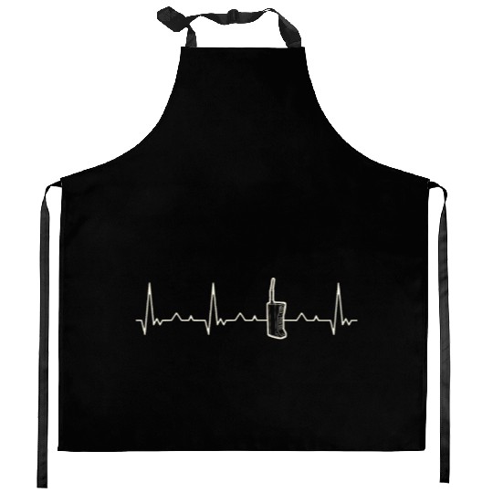 CellPhone 1980s Classic. Heart. Love. EKG. Pulse. Kitchen Aprons