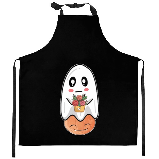 Halloween Ghost Kitchen Aprons, Trick or Treat Kitchen Aprons