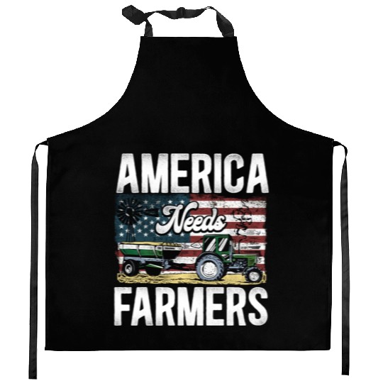 Farming Farmer Tractor Vintage Us Kitchen Aprons