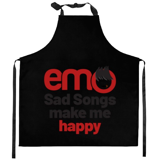 emo - Sad songs make me Happy | Emo clothes | Emoc Kitchen Aprons