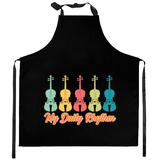 Daily Rhythm Orchestra Music Instrument Violinist Kitchen Aprons