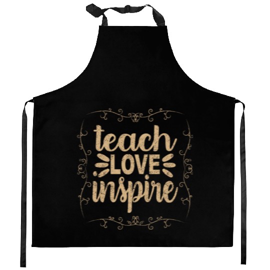 Teach Love Inspire Kitchen Aprons, Teacher Appreciation Kitchen Aprons