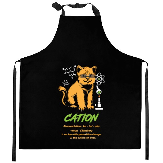 Cat Science Chemistry Teacher Cation Chemistry Kitchen Aprons