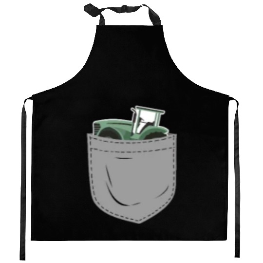 Farming Farmer Pocket Tractor Kitchen Aprons