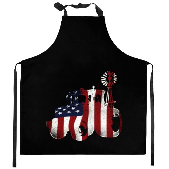 Farming Farmer American Flag Us Kitchen Aprons