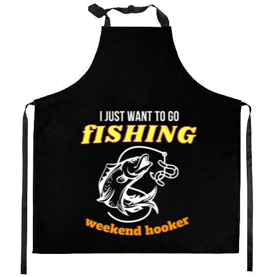 Fishing Lifestyle weekend hooker Kitchen Aprons