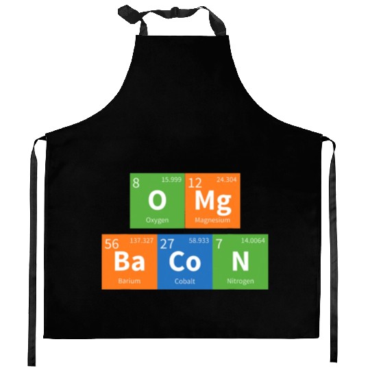OMG Bacon Science Periodic Table Kitchen Aprons