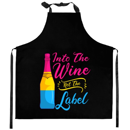 Into The Wine Not The Label LGBT Pansexual Pride Kitchen Aprons