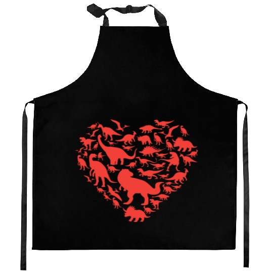Valentine Dino Lover Clothes Gift for Him Kitchen Aprons