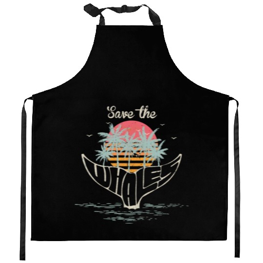 Save The Whales Retro Orca Killer Whale Kitchen Aprons