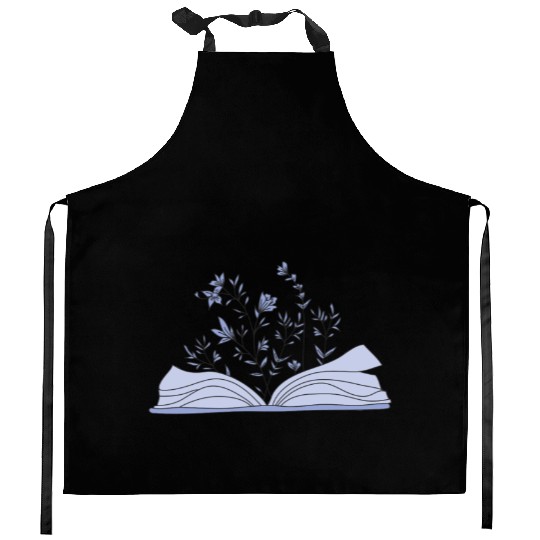 flowers growing from book Kitchen Aprons