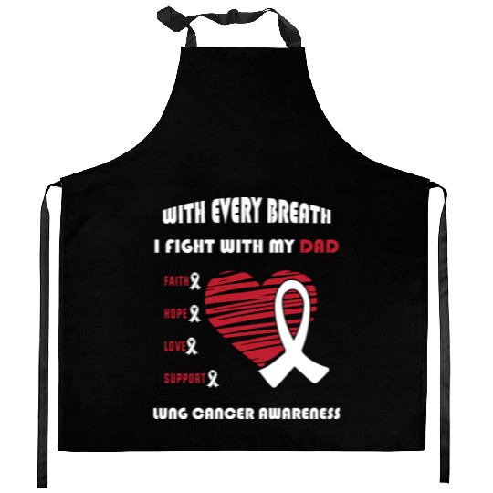 Faith Hope Love Support Squad Lung Cancer Dad Kitchen Aprons