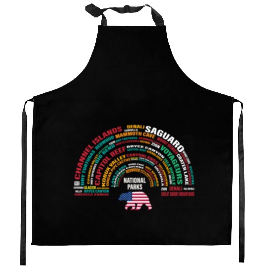 US National Parks, National Park, Denali, Redwood Kitchen Aprons