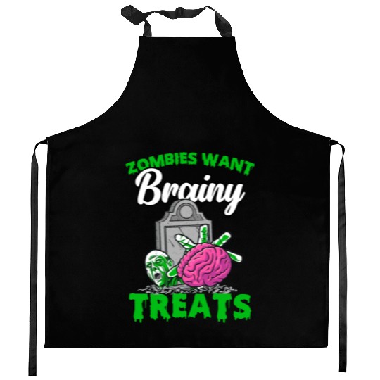 Spooky Halloween Zombie For Trick Or Treat Brainy Kitchen Aprons