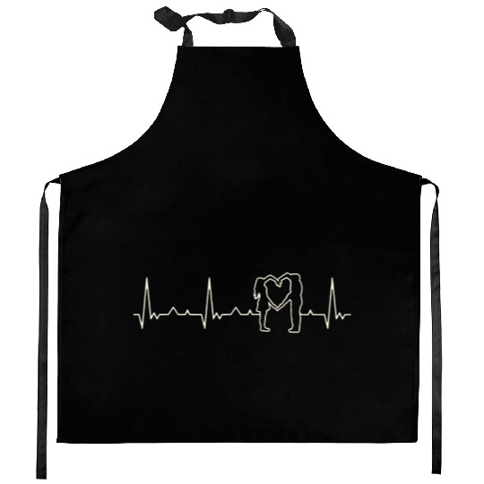 Couple Love Heart. Heart. Love. EKG. Pulse. Beat. Kitchen Aprons