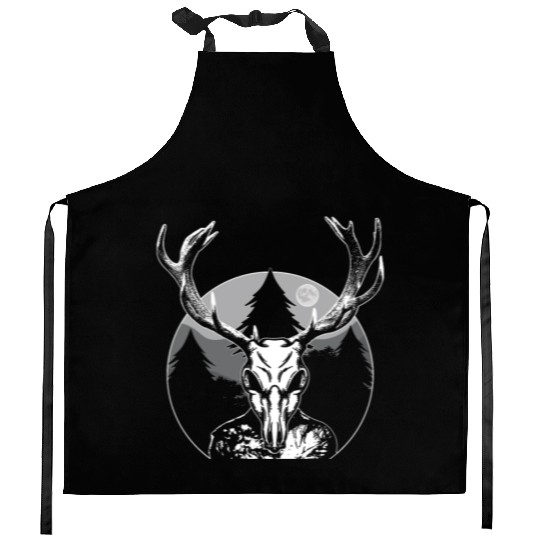 Folk Creature Moon Wendigo Halloween Cryptid Kitchen Aprons
