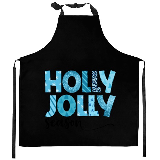 Holly Jolly season sublimation Kitchen Aprons