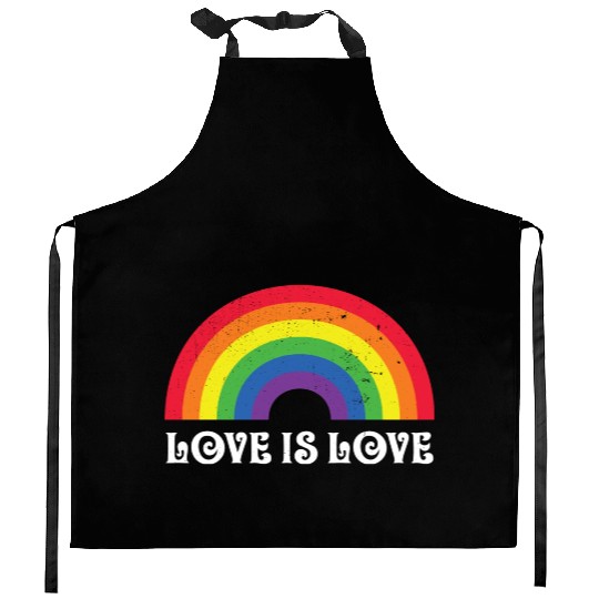 Love Is Love Rainbow Gay Pride Lgbtq Pride Flag Kitchen Aprons