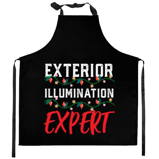Funny Christmas Light Exterior Illumination Expert Kitchen Aprons