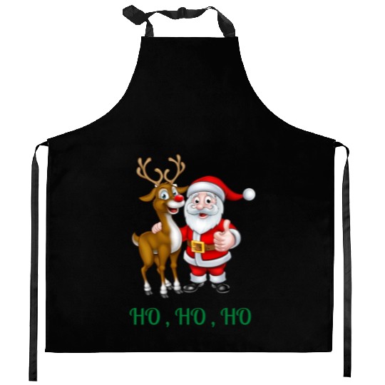 Rudolph the red nose reindeer with Santa Kitchen Aprons