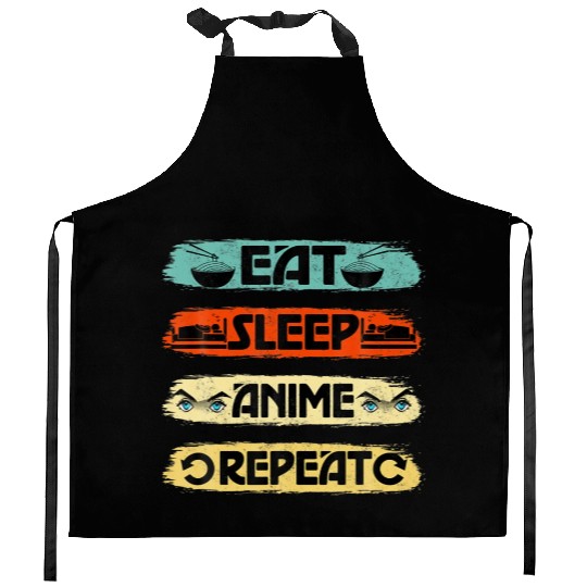 Eat Sleep Anime Repeat Ramen Kawaii Japanese Kitchen Aprons