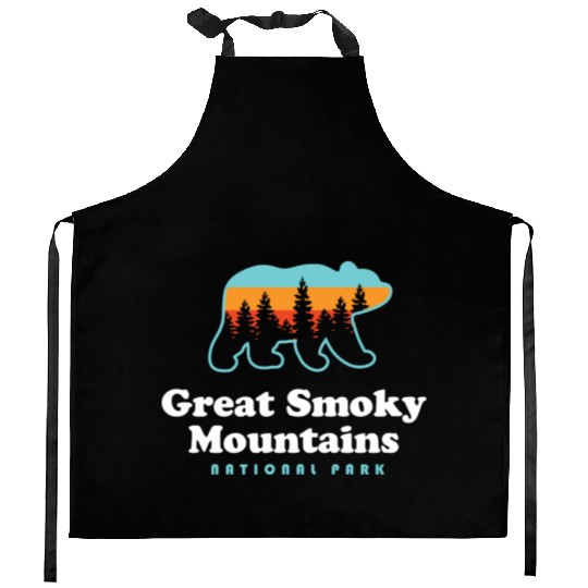 Great Smoky Mountains Bear Great Smoky Mountains Kitchen Aprons