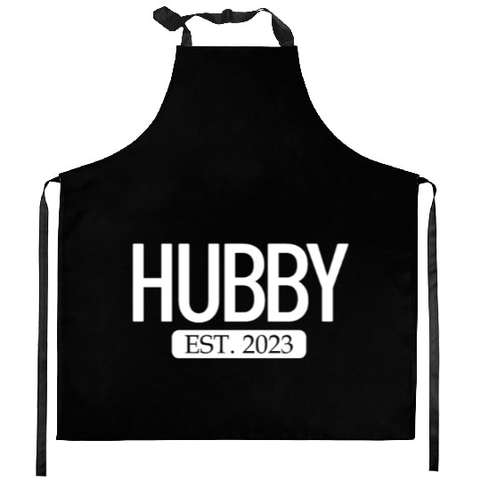 Hubby Est. 2023 Matching Couple Newlywed Marriedma Kitchen Aprons