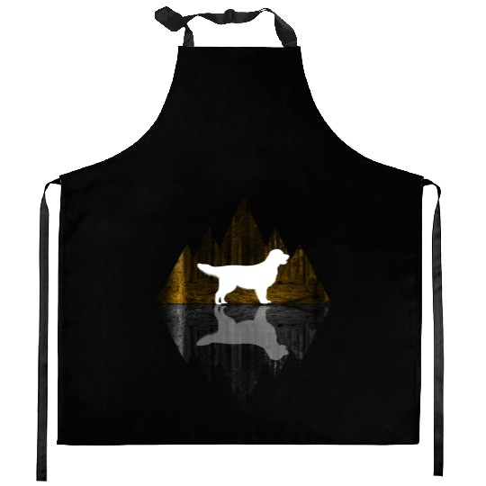 Golden Retriever abstract - Geometry Dog Triangle Kitchen Aprons