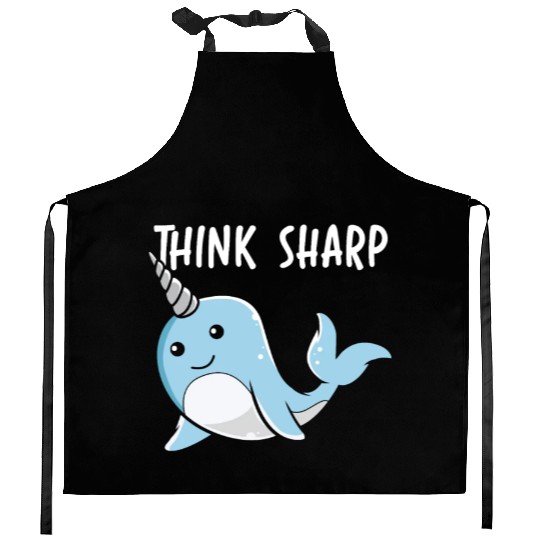 Think Sharp Narwhal Unicorn Of The Sea Animal Kitchen Aprons