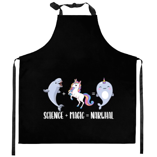 Science Magic Narwhal Unicorn Of The Sea Animal Kitchen Aprons