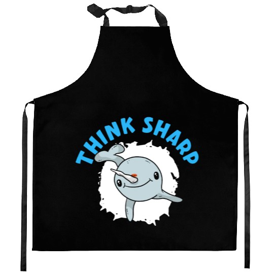 Think Sharp Narwhal Unicorn Of The Sea Animal Kitchen Aprons