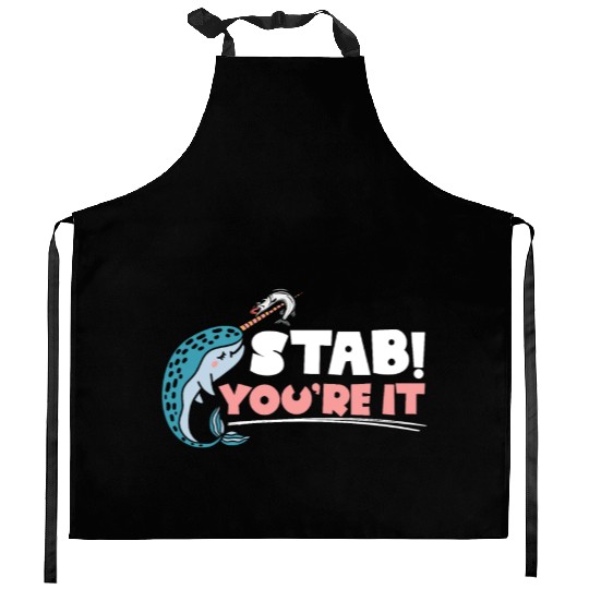 Stab You're It Narwhal Unicorn Of The Sea Animal Kitchen Aprons