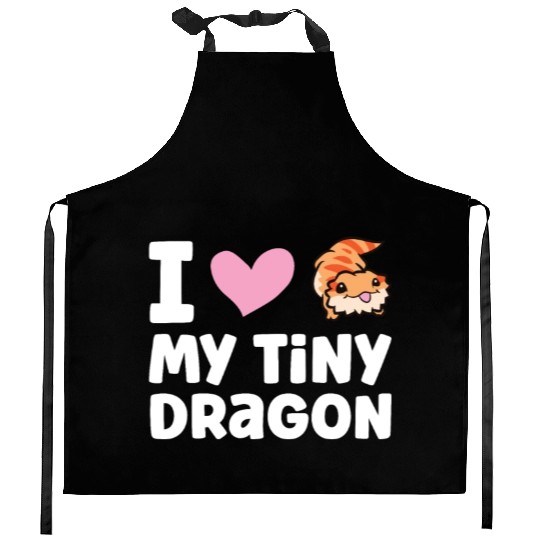 I Love My Tiny Dragon Reptile Pogona Lizard Kitchen Aprons
