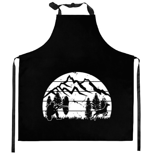 Hunting Season Deer Hunter - Deer Hunting Kitchen Aprons