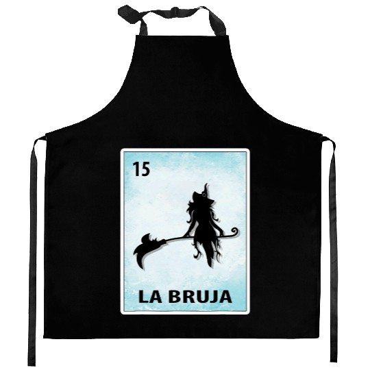 La Bruja Mexican Witch Cards Halloween Kitchen Aprons