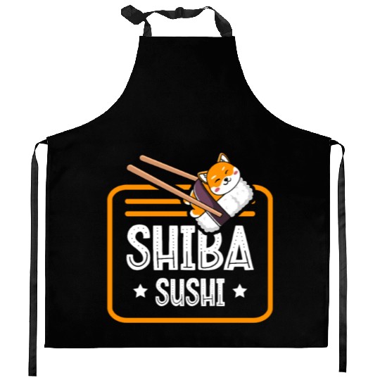 Shiba Sushi Japanese Foodie I Love Sushi Eater Kitchen Aprons