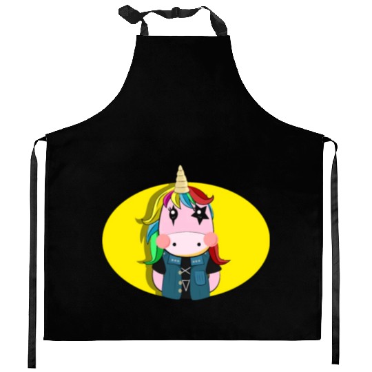 Unicorn Death Metal Kitchen Aprons