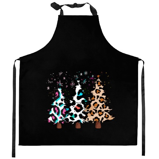 Christmas trees, Leopard Christmas Trees, Winter Kitchen Aprons