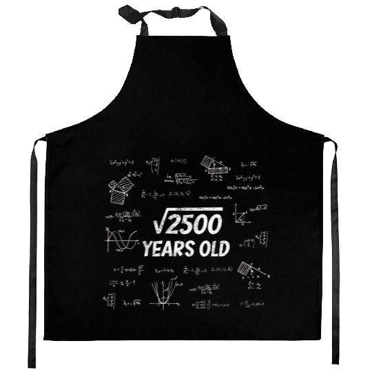 Square Root Of 2500 - 50th Birthday Math Nerd Kitchen Aprons