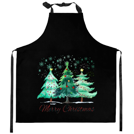 Christmas trees, Leopard Christmas Trees, Winter Kitchen Aprons