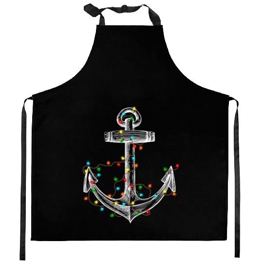 Christmas Lights Sailing Boat Christmas Cruise Kitchen Aprons