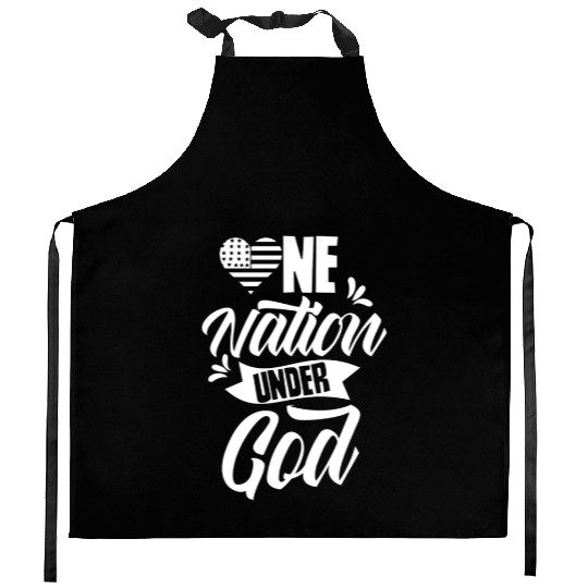 One Nation Under God America USA American US Kitchen Aprons