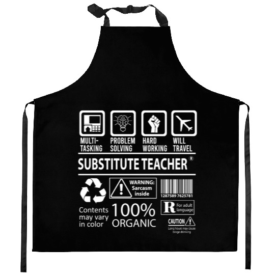 Substitute Teacher Kitchen Aprons - Multitasking Job Gift