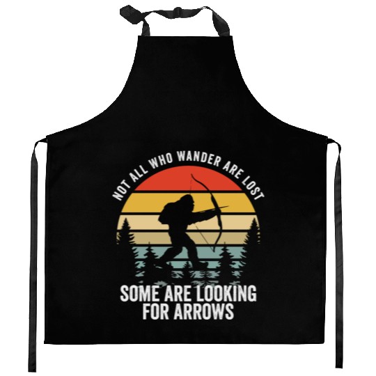 Not All Who Wander Are Lost Arrows Bigfoot Fathqw Kitchen Aprons