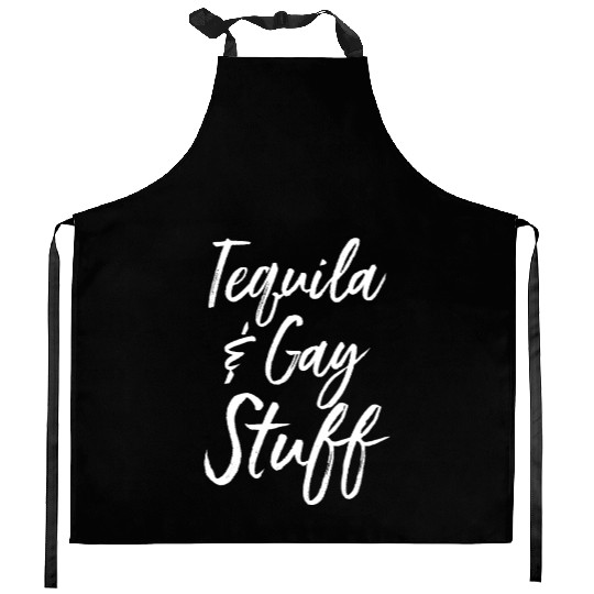 Tequila And Gay Funny Gay Pride Lgbt Party Parade Kitchen Aprons