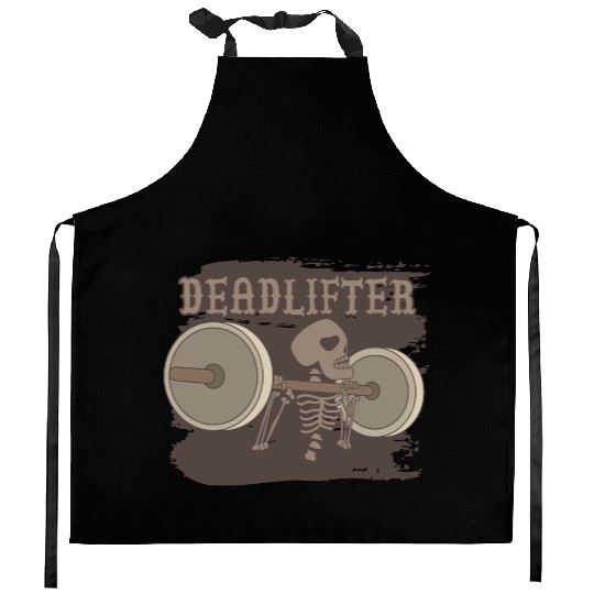 Halloween Train Hard Fitness Deadlift Skeleton Kitchen Aprons
