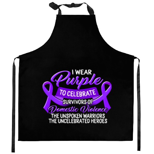 Domestic Violence Awareness Kitchen Aprons, I Wear Purple