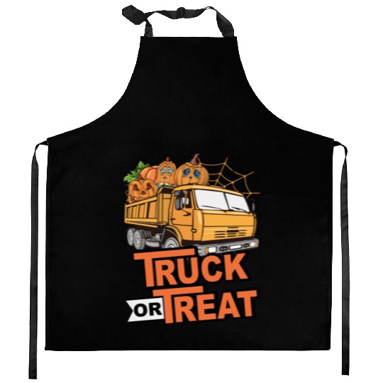 Funny Halloween Truck Or Treat Pumpkins Toddler Kitchen Aprons